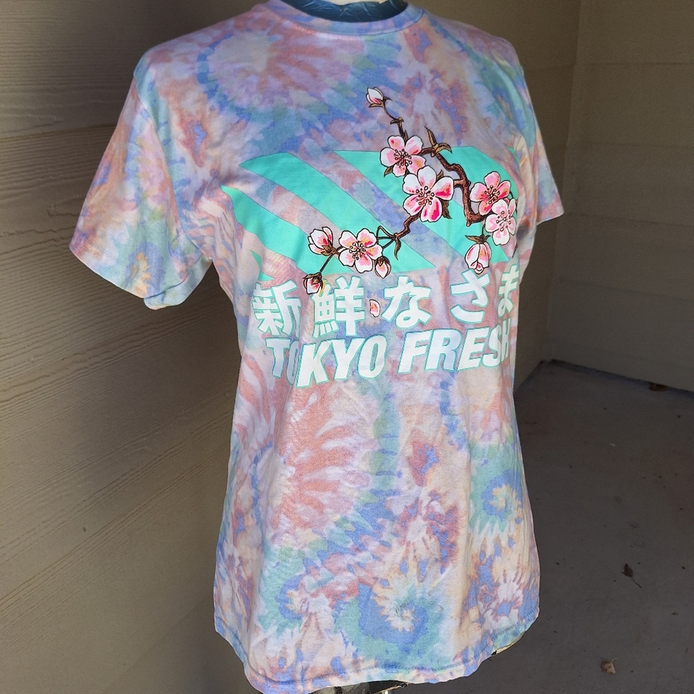Fresh Laundry Tie dye Tokyo Fresh cherry blossom tshirt L